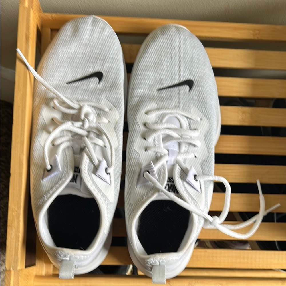Nike White Sneakers with Black Swoosh